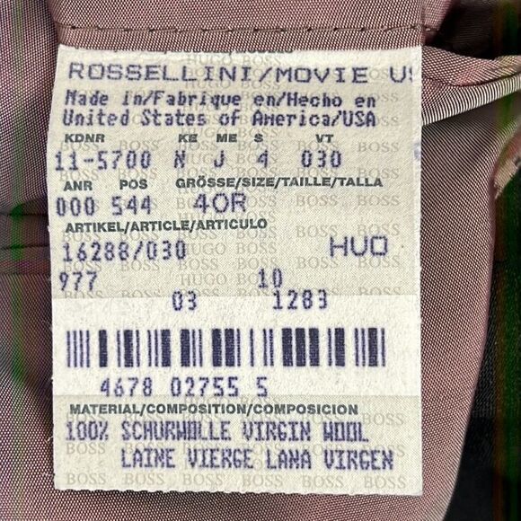 Hugo Boss Rossellini Movie Wool Suit Jacket Sport Coat Three-buttons Charcoal - Picture 11 of 12